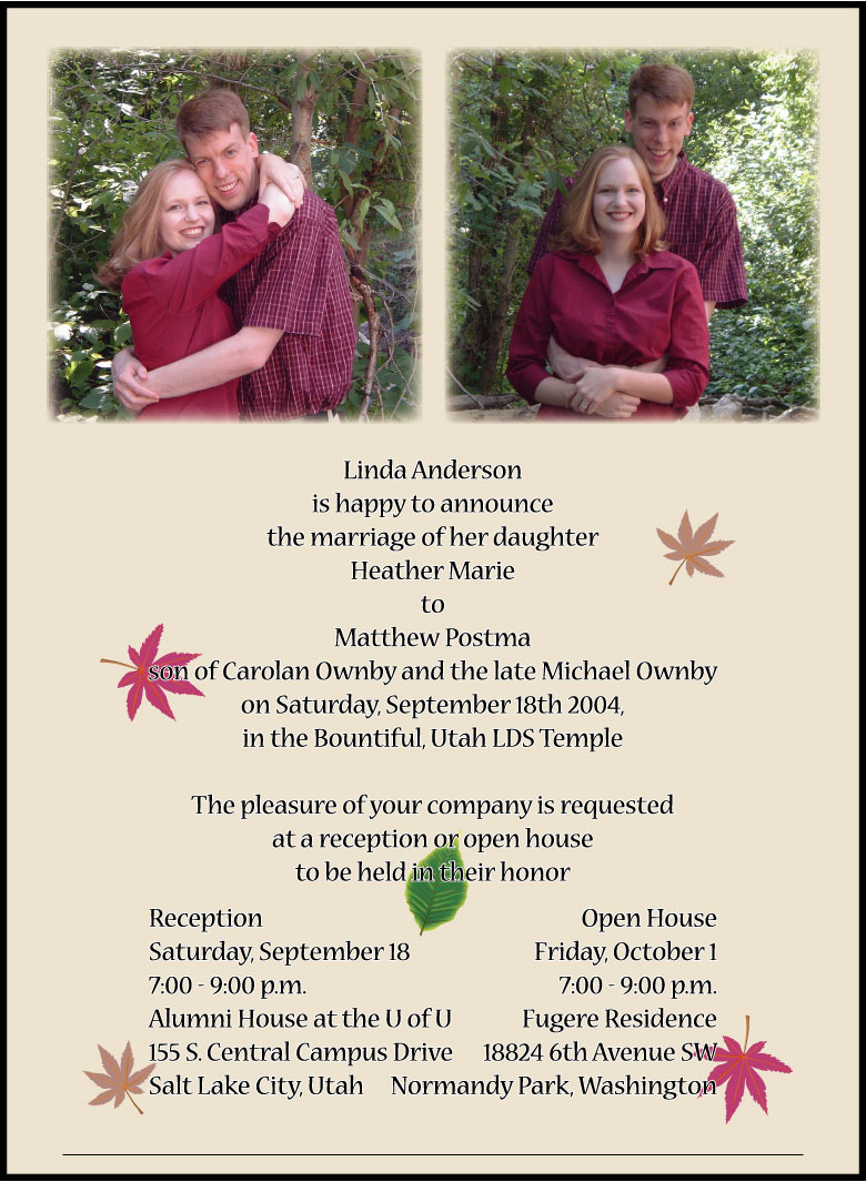 Heather and Matthew's Invitation